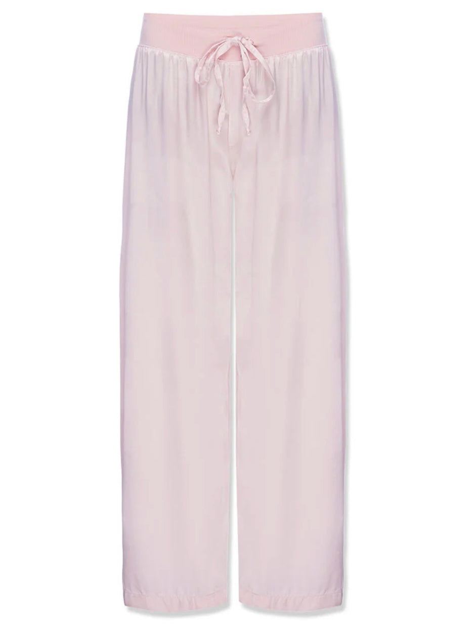 Pink Satin Ankle Pant