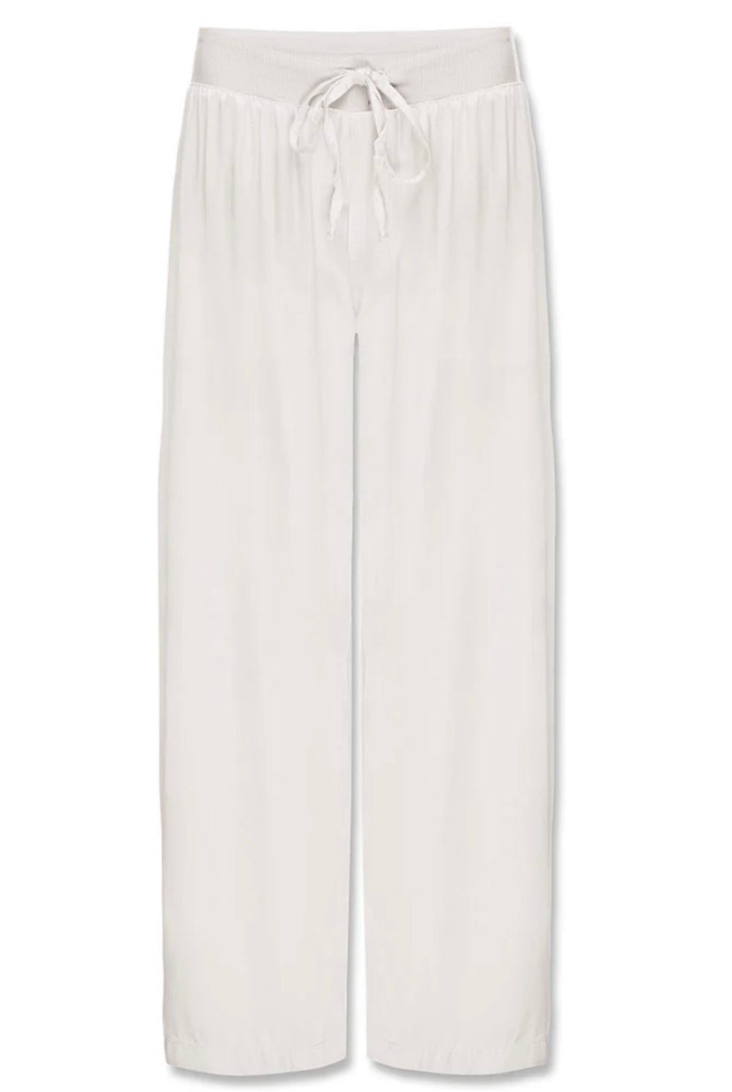 Ivory Satin Ankle Pant