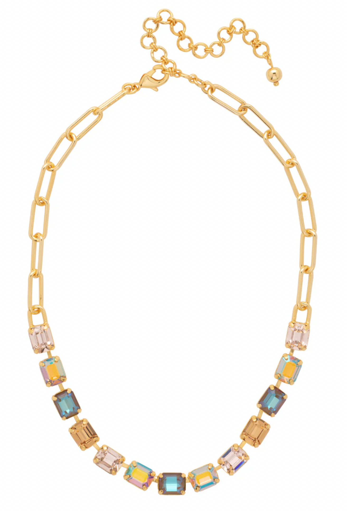 Chai Latte Paperclip Tennis Necklace