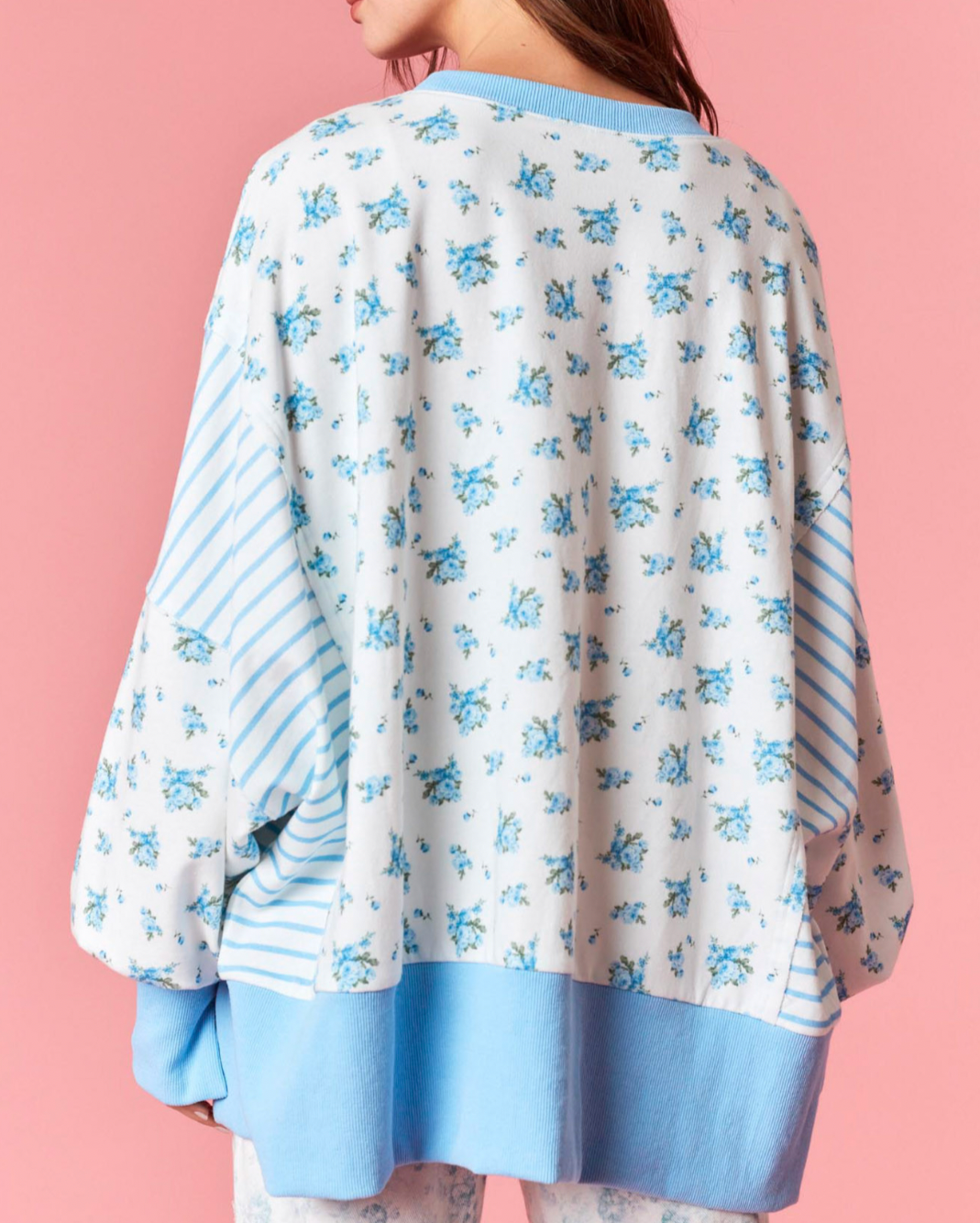 Blue Flower Long Sleeve Shirt