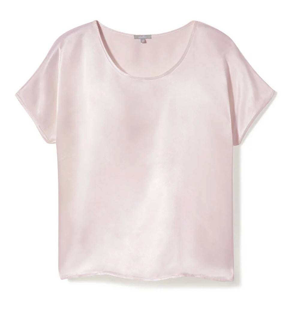 Pink Satin Cap Sleeve