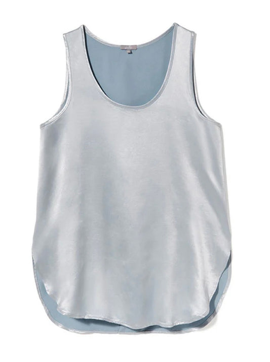 Sea Blue Satin Tank