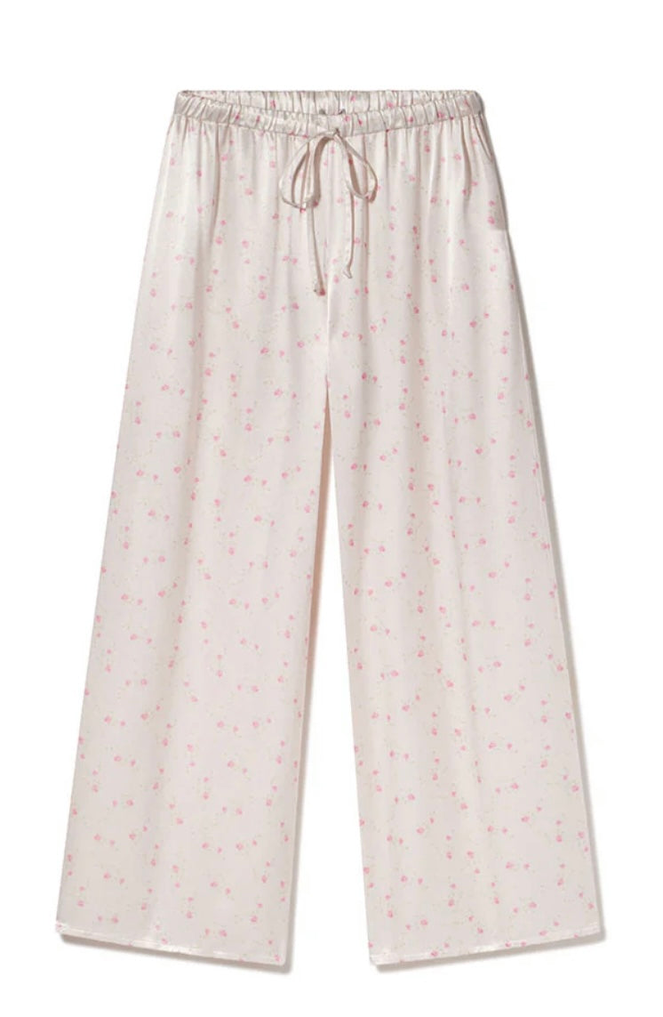 Floral Ditsy Satin Longe Pants