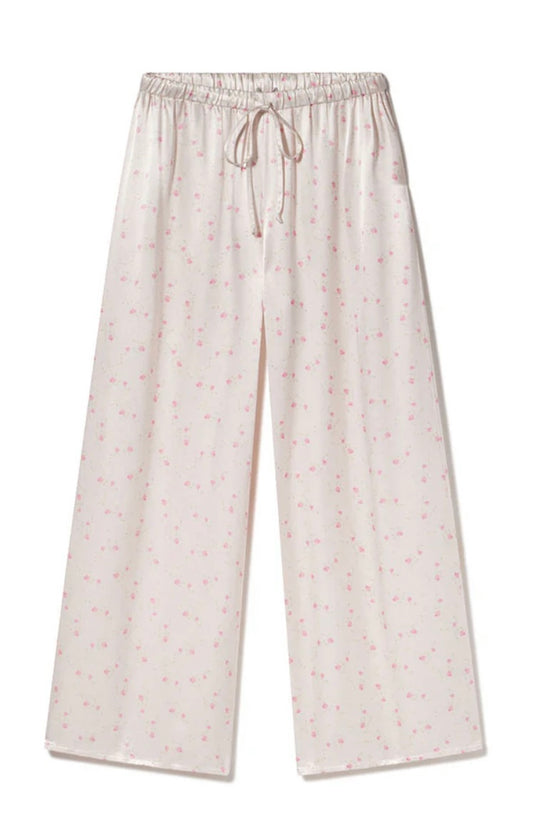 Floral Ditsy Satin Longe Pants