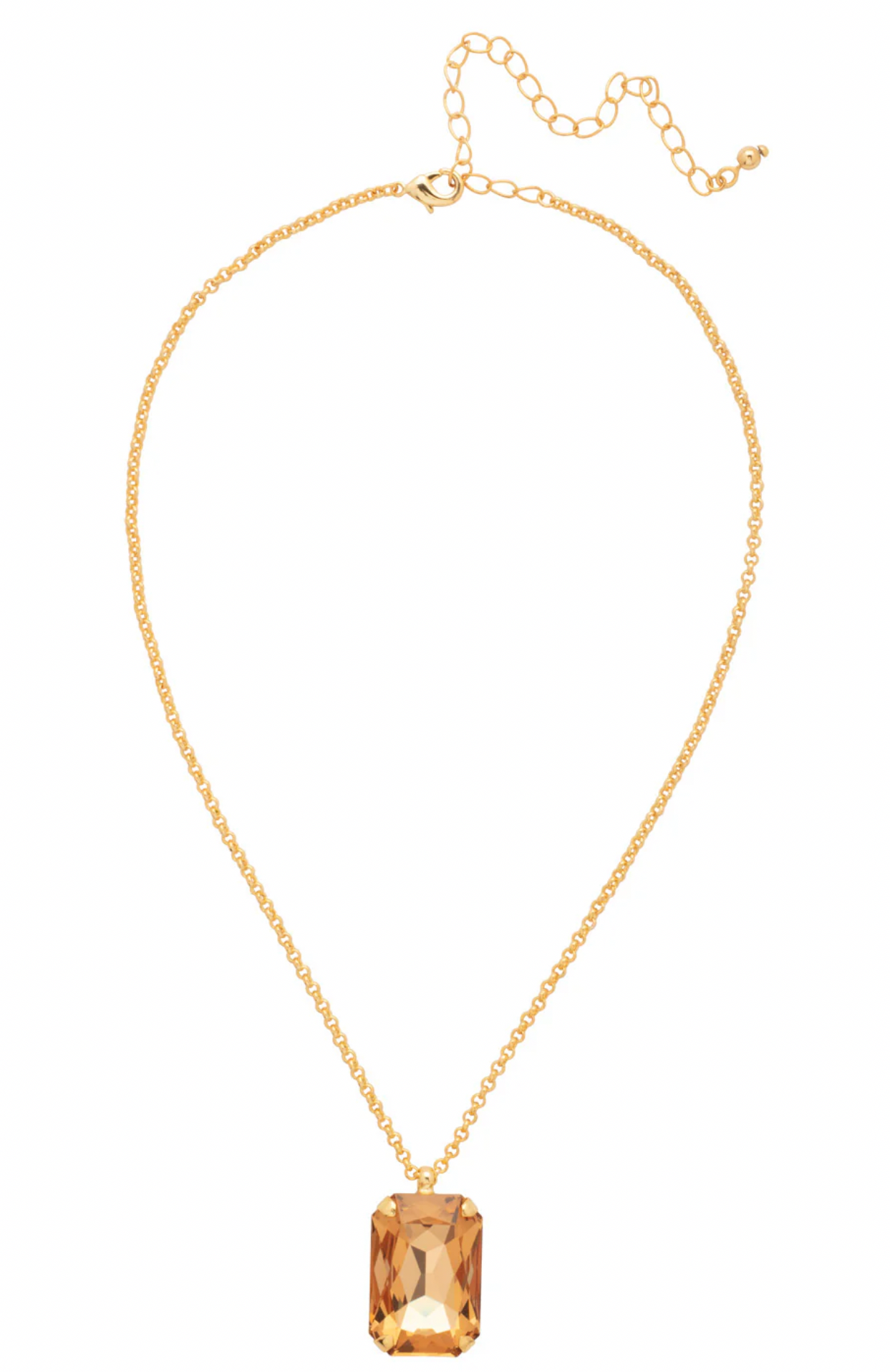 Gold Topaz Pendant Necklace