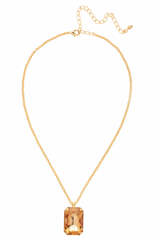 Gold Topaz Pendant Necklace