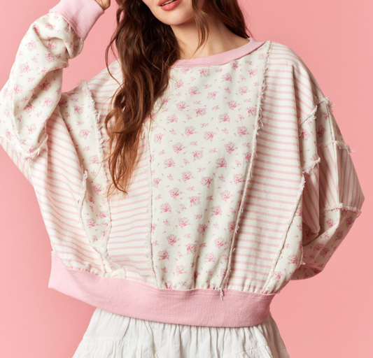 Pink Flower Long Sleeve Shirt