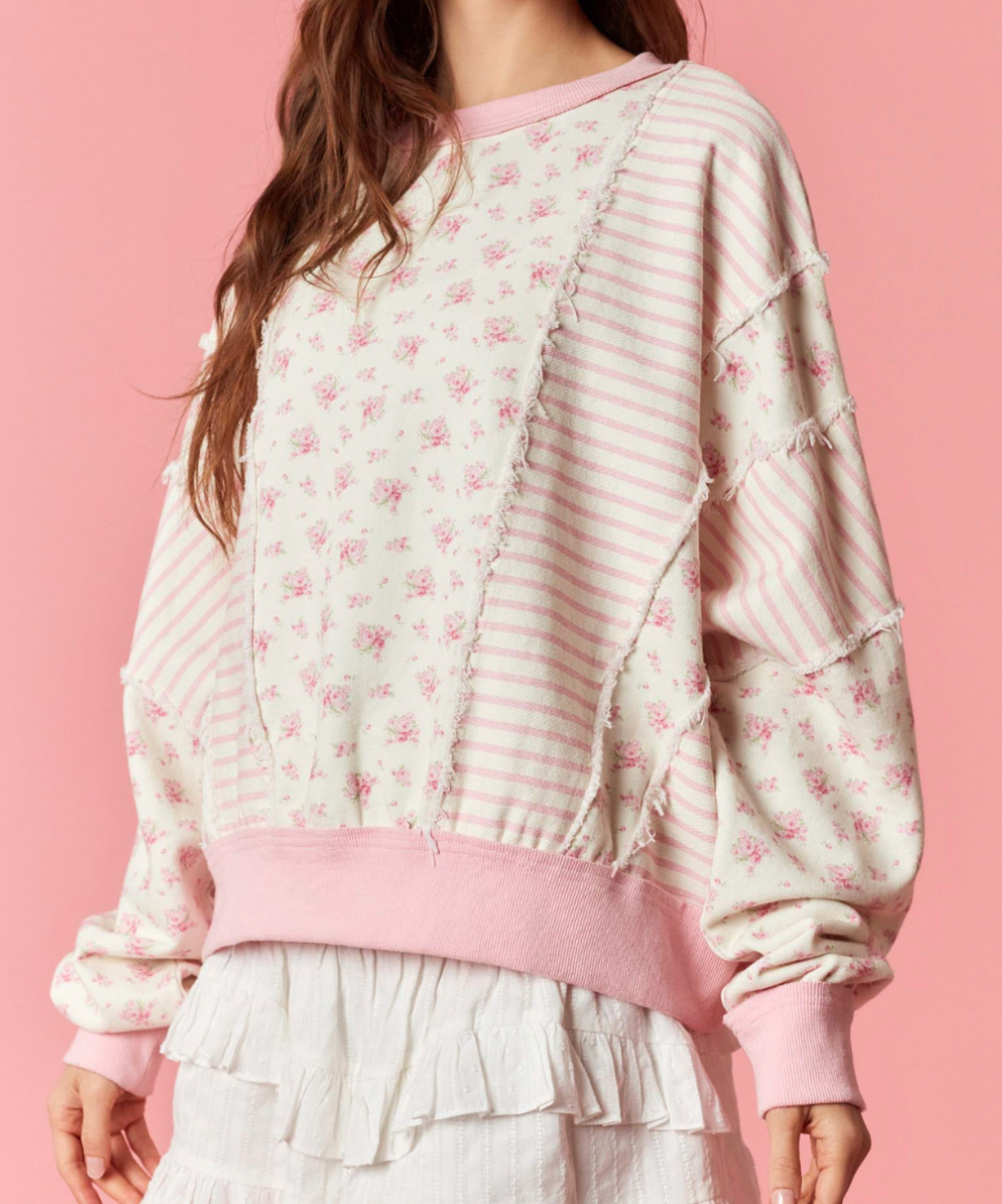 Pink Flower Long Sleeve Shirt