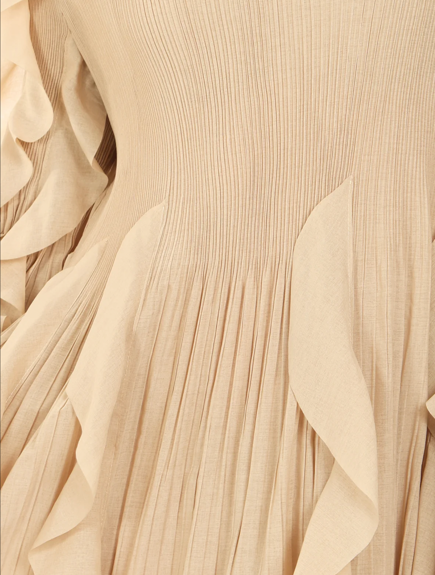 Ruffled Detailed Pleats Maxi Dress